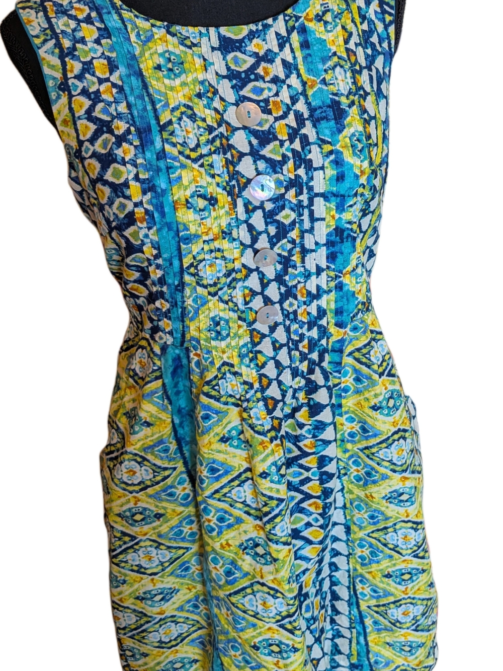 Vintage Batik Print Sleeveless Dress, Rabbit Rabbit Rabbit - Picture 5 of 13